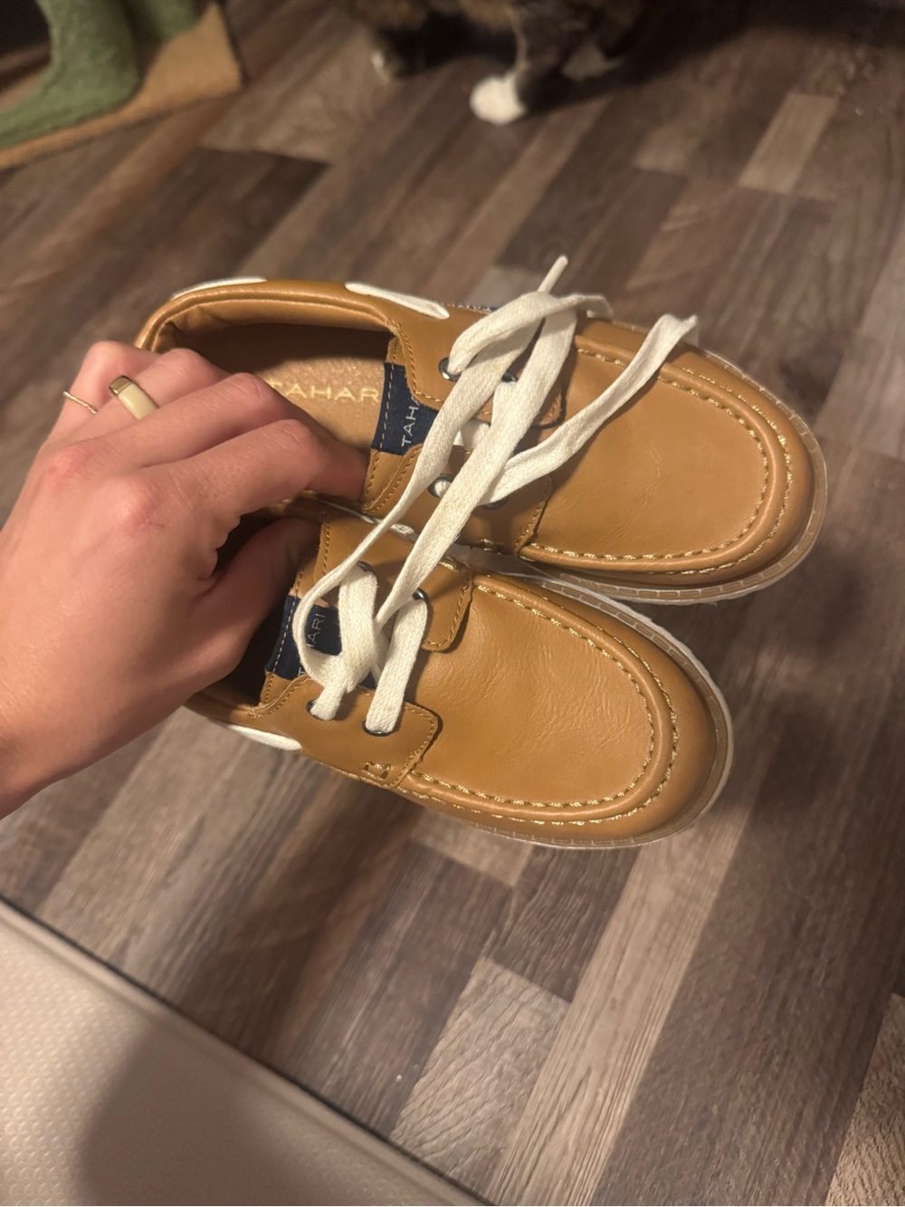 Tahari boys Tan Leather Casual Boat Shoe - Picture 3 of 5